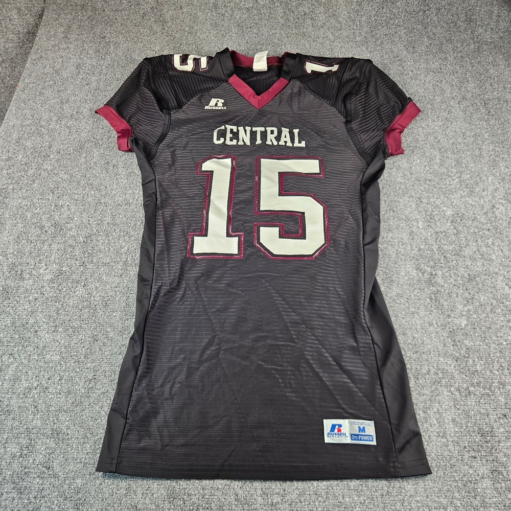 Russell Athletic Central 15 Football Jersey Mens Medium Black Maroon S42XCCC